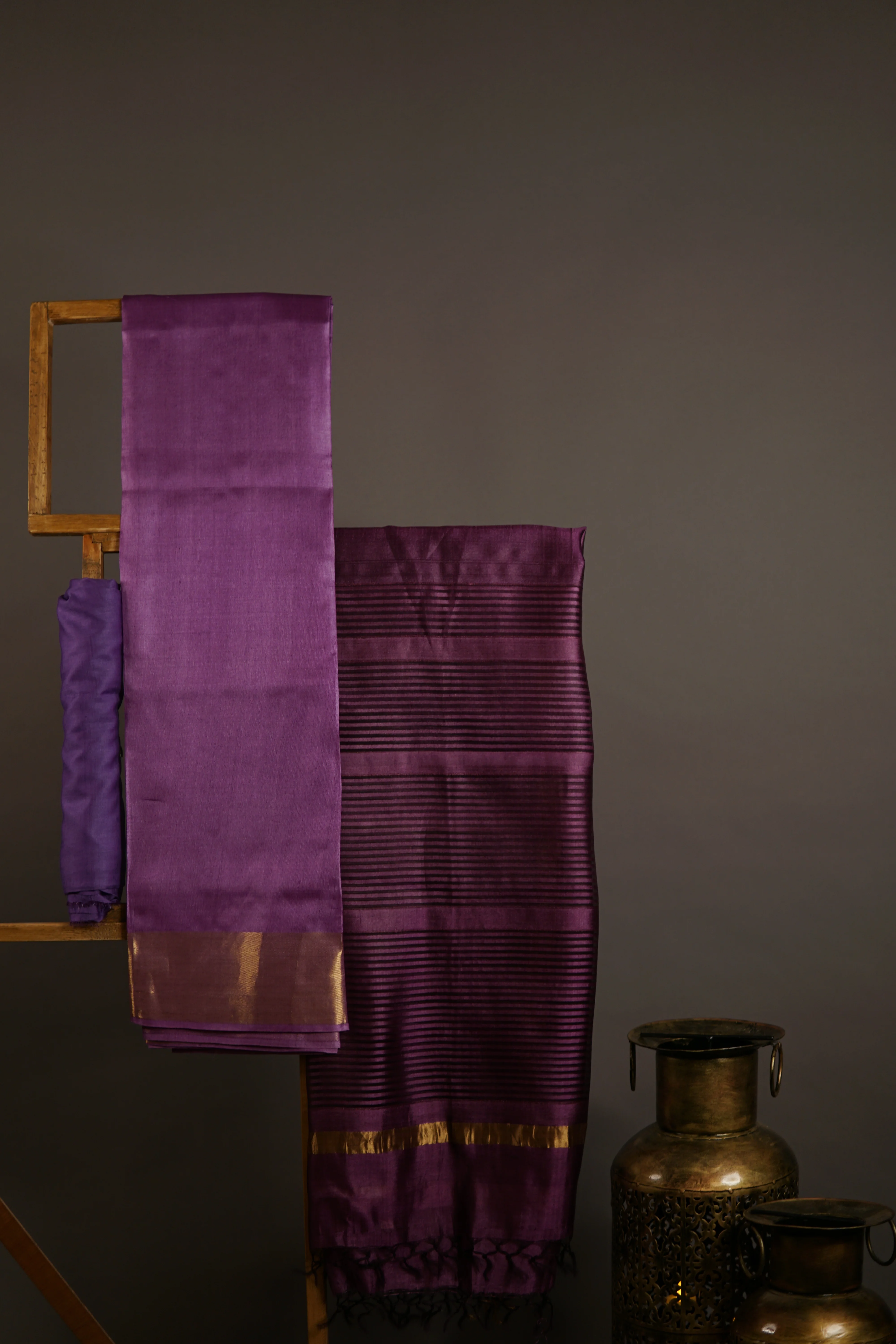 Fine Purple Dupatta With Solid Purple Set
